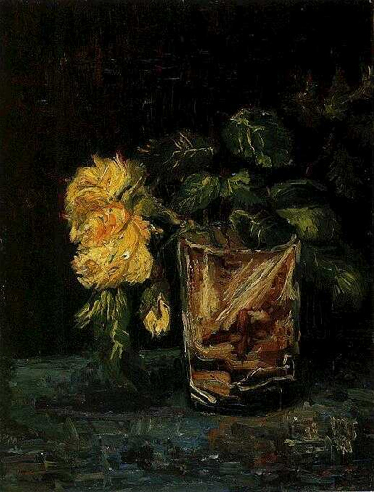 Glass With Roses Van Gogh Oil Painting